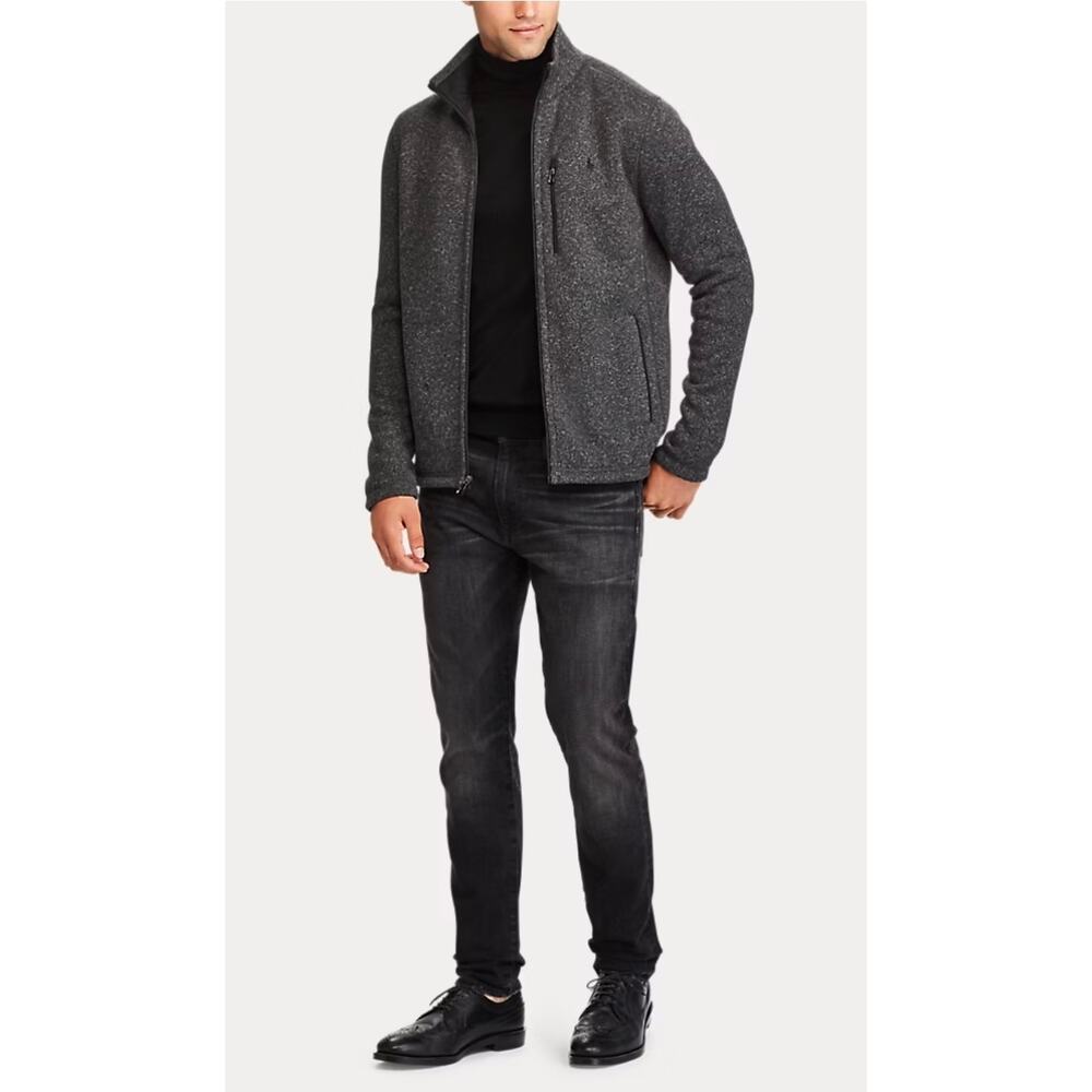 Men's L Ralph Lauren Fleece Full- Zip Jacket, Windsor Heather Gray- Sold Out!